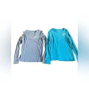 Two American Eagle Long Sleeve Shirts Lg